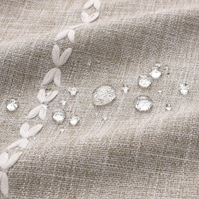 MitoVilla Tan Small Stall Shower Curtain 36 x 72, Taupe Half Size Narrow Polyester Linen Fabric Shower Curtains for Boho Farmhouse Bathroom Decor, Wrinkle Resistant Cloth Shower Curtain