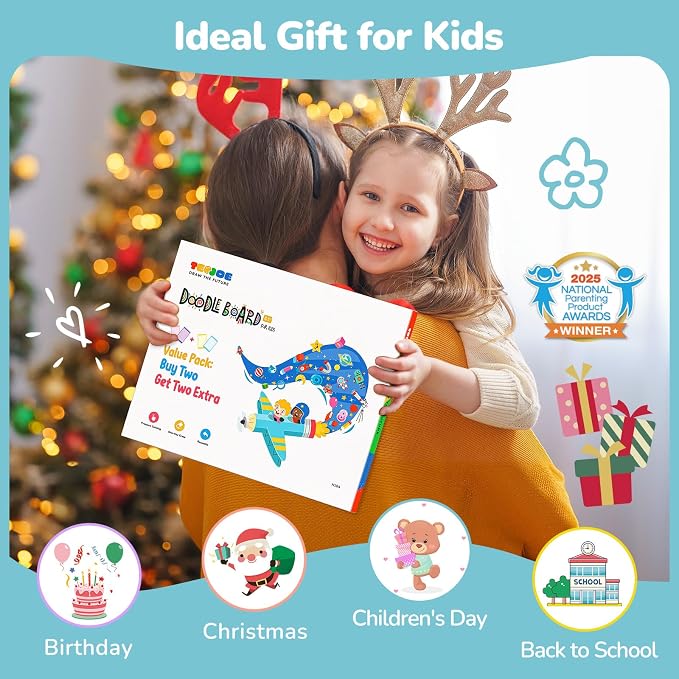 TECJOE LCD Writing Tablet, 8.5 Inch Colorful Drawing Board, Kids Travel Games Activity Learning Toys, Birthday Gifts for 3-8 Year Old Boys Girls Toddlers Preschooler | Colorful Doodle Board, Travel Road Trips Essential, Quiet Time, Learning Toys Birthd...