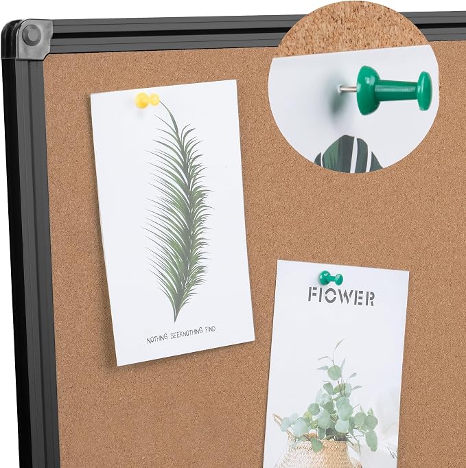 Extra Large Cork Bulletin Board 60" X 36", Foldable Notice Pin Board