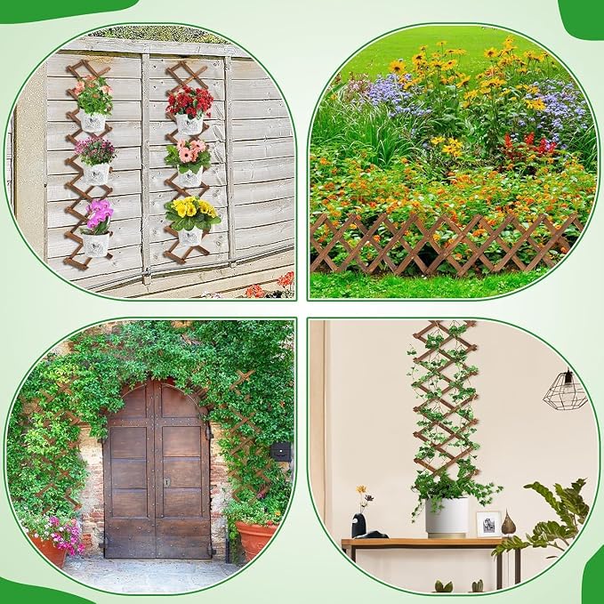 4Packs 13x78in Expandable Wood Wall Trellis