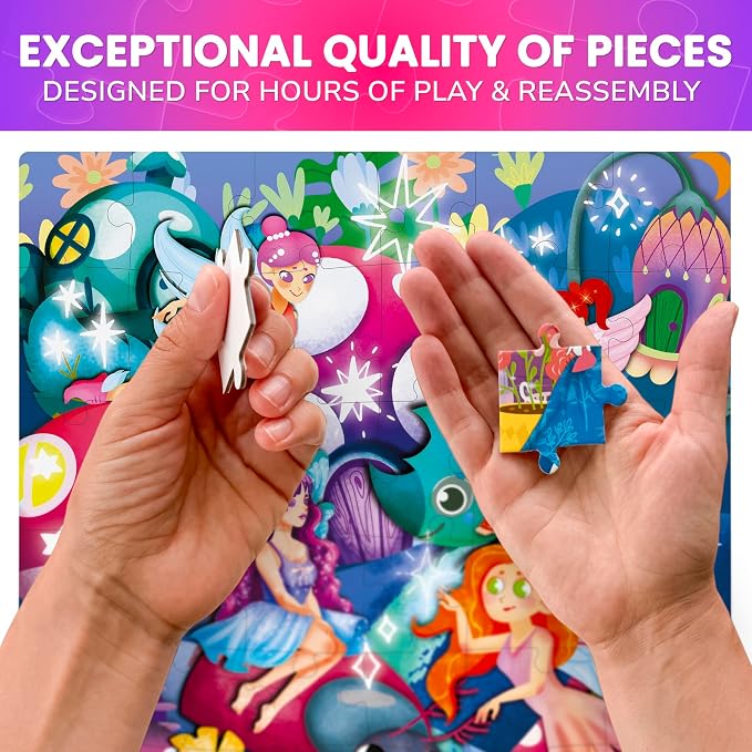 48 Piece Puzzles for Kids Ages 4-6 - 4 Jigsaw Kids Puzzles Ages 3-5 | Learning Fairy Tales - Jigsaw Puzzle Game for Boy and Girl 4-8 Year Old - Educational Toys for Toddlers