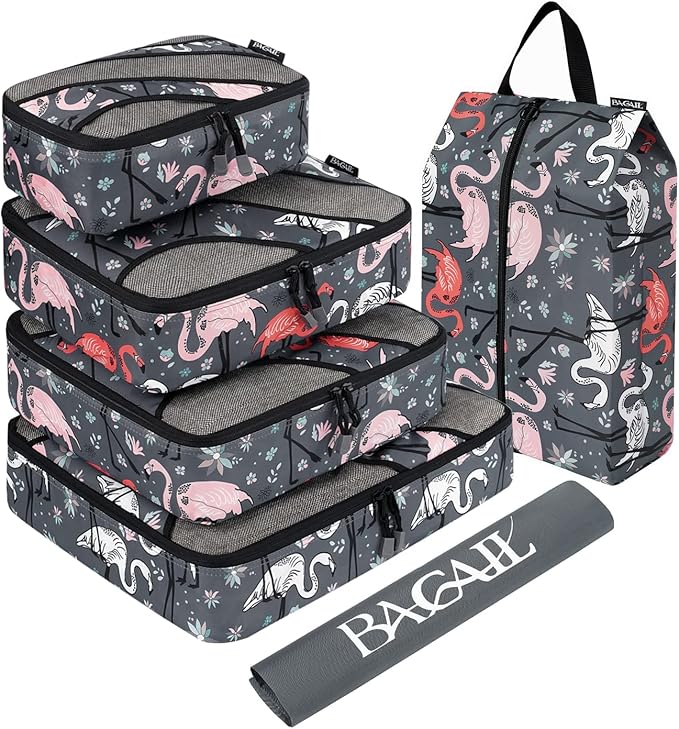 BAGAIL 6 Set Packing Cubes,Travel Luggage Packing Organizers
