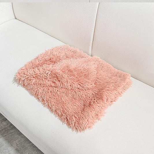 Washable Dog Blankets for Bed Sofa Car Seat, Warm Sleep Cat Mats, Puppies Blankets Pet Throws Dog Bed Covers Anti Scratches Dirty for Furniture Indoor (Pink,100 * 80cm)