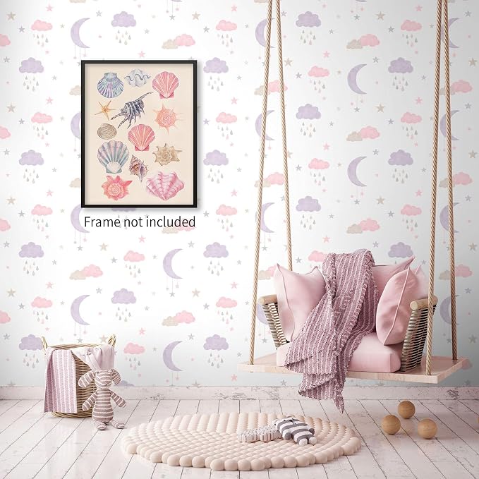 Pink Shell Posters Funky Coastal Cowgirl Wall Art Vintage Beach House