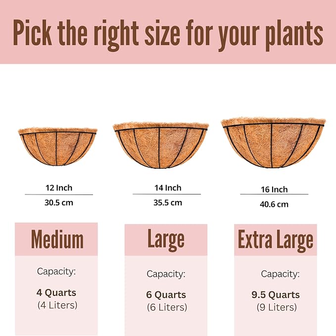 LaLaGreen Wall Hanging Planters, 2 Pack, 12 Inch Wall Mounted Flower Baskets