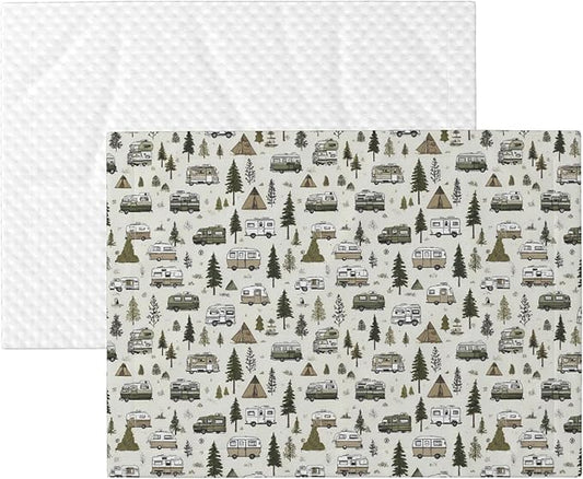 Waterproof Dog Blanket Soft Pet Blanket for Puppy Cat, Fleece Cat Throw Blankets for Furniture Bed Couch Sofa Reversible - Camp Van 2