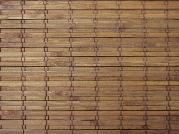 Windowsandgarden Cordless Woven Wood Roman Shades, 33W x 48H, Eastfield Teak