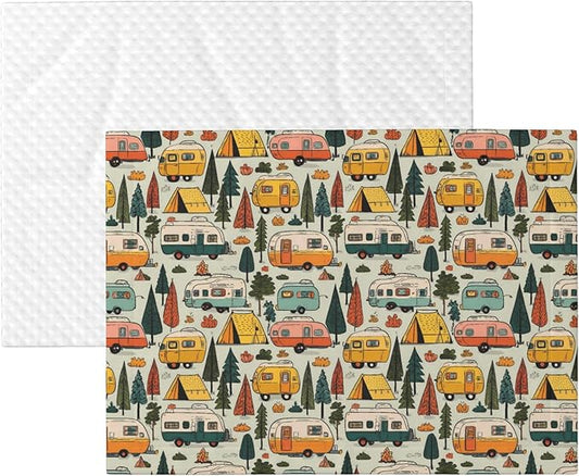 Waterproof Dog Blanket Soft Pet Blanket for Puppy Cat, Fleece Cat Throw Blankets for Furniture Bed Couch Sofa Reversible - Camping Caravan 3