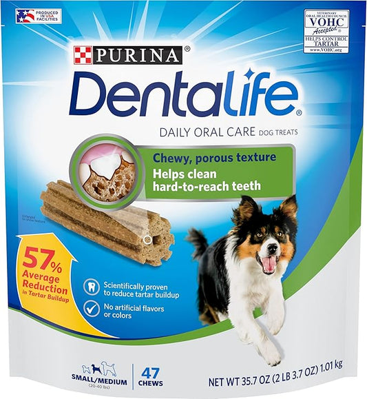 Dentalife DentaLife Made in USA Facilities Small/Medium Dog Dental Chews, Daily - 47 Treats