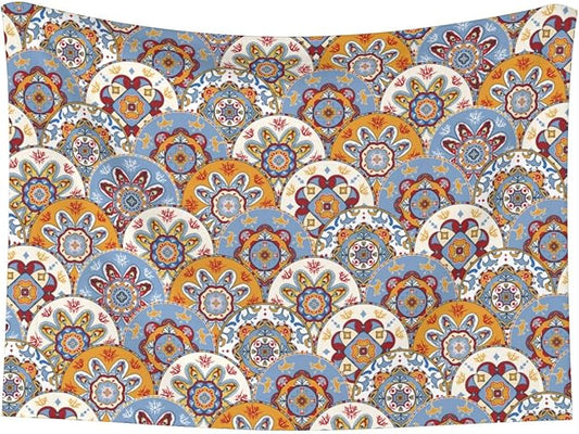 Boho Throw Blanket - Vintage Colorful Floral Blanket for Dog Cat Pet Blankets 23x16 for Couch Sofa Bed
