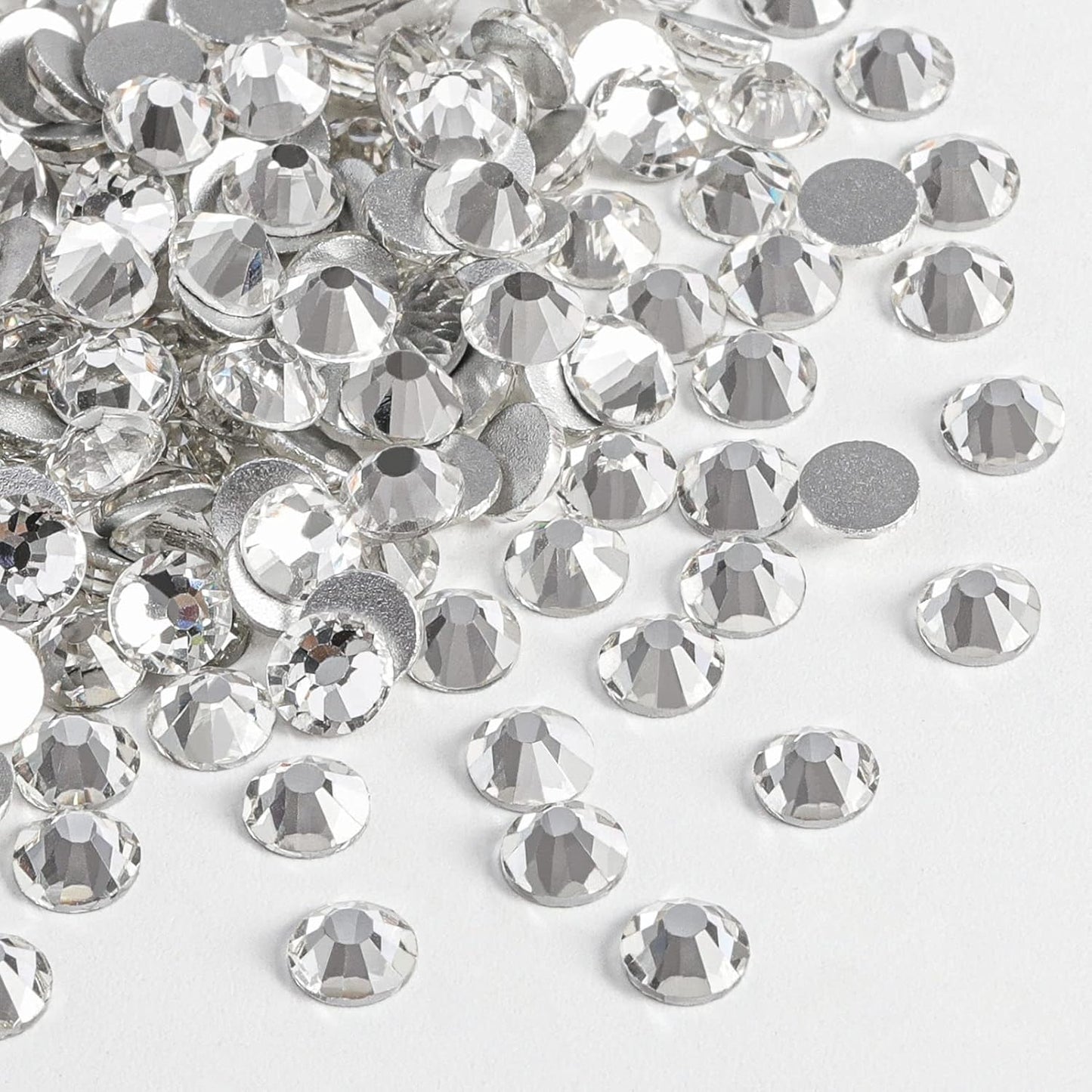 Beadsland 1440pcs Flat Back Crystal Rhinestones Round Gems for Nail Art and Craft Glue Fix, Crystal (SS10(2.7-2.8mm))