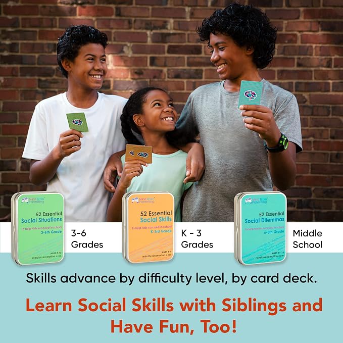 Mind Brain Emotion 52 Essential Social Skills Lessons & Teaching Tool Kit - Social Emotional Learning Activities for Parents, Teachers, School Counselor (Kindergarten, Elementary Kids)