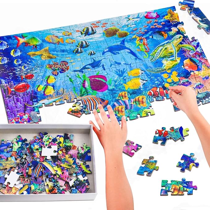 Puzzles for Kids Ages 6-8 8-10 Year Old - 200 Pieces Ocean Underwater World | Educational Learning Toys Puzzles for Kids Ages 10-12, Gift for Boys and Girls, Home Decor