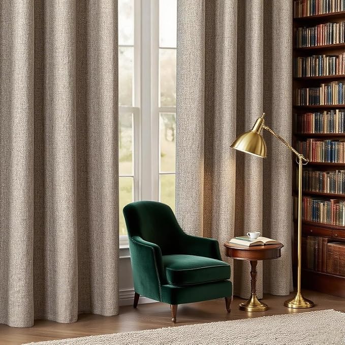 IGEMAEVE Linen Blackout Curtains