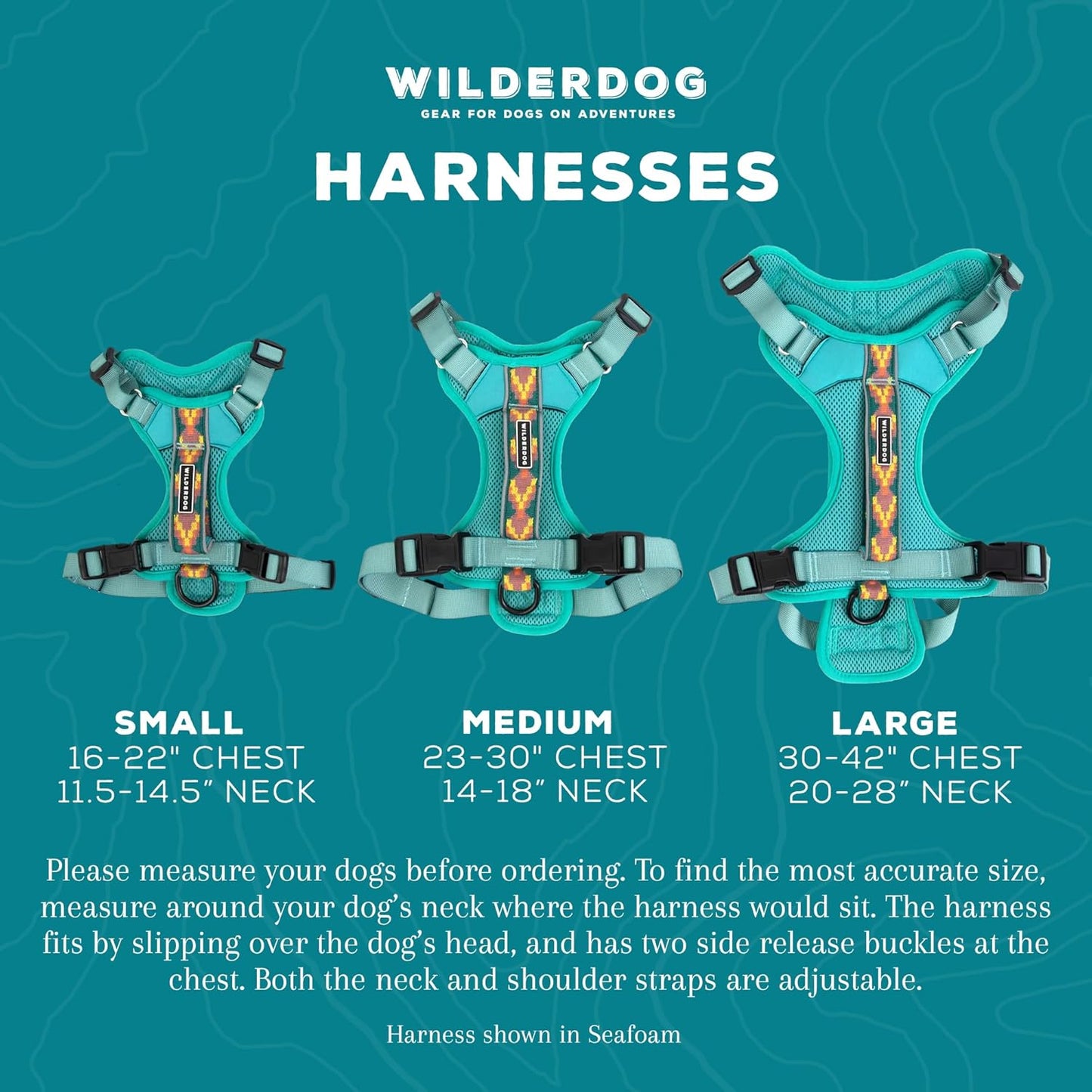 Wilderdog Lightweight Dog Harness with Reflective Straps - Large - Black