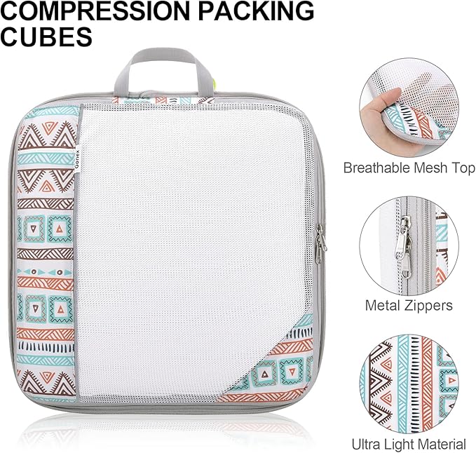 Compression Packing Cubes, Gonex Extensible Storage Mesh Bags Organizers