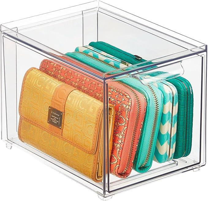 Clear Stackable Shoe Drawer Boxes, 4 Pack