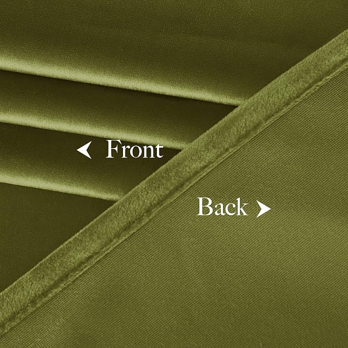 NICETOWN Moss Green Velvet Drapes 120 inch Long