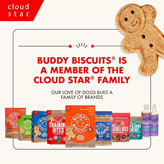 Buddy Biscuits Softies 8 oz Pouch, Soft & Chewy, Natural Peanut Butter Flavor Dog Treats, Oven Baked in The USA