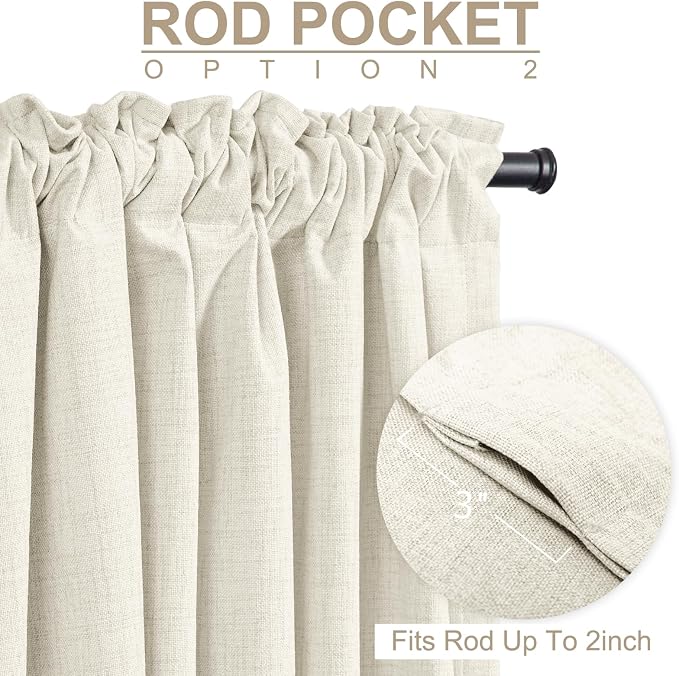 100% Blackout Shield Linen Blackout Curtains