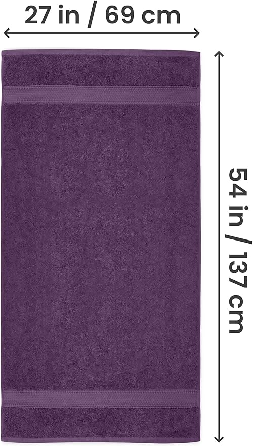 Utopia Towels 4 Pack Premium Bath Towels Set, 27 by 54 Inches, 100% Ring Spun Cotton 600GSM, Lightweight and Highly Absorbent Quick Drying Towels, Perfect for Daily Use, Plum