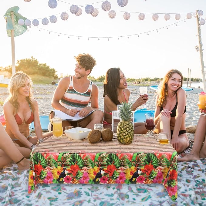 Kochorie 100 Ft X 54 Inch Hawaiian Luau Party Tablecloth Roll