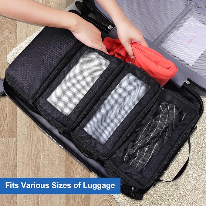 Suitcase Organizer, Travel Luggage Organizer Portable Hanging Travel Shelves Collapsible Hanging Packing Cubes for Carry on Suitcase