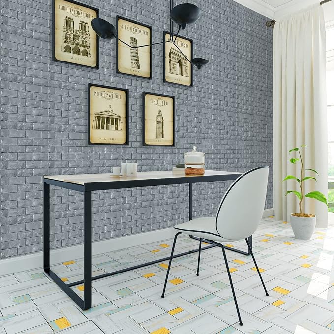 3D Wall Panels Peel and Stick 11PCS Gray Foam Brick Wallpaper