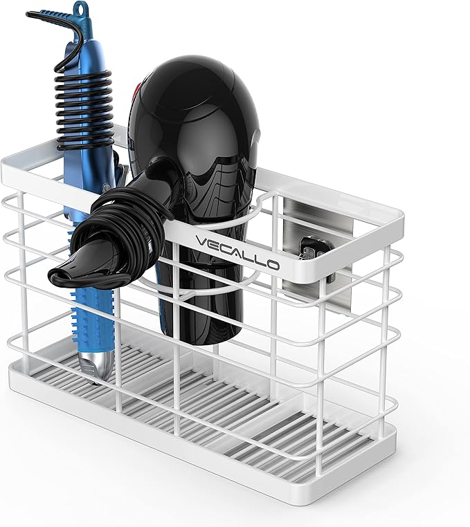 Hair Tool Organizer, Curling iron stands, Bathroom Organizer Basket Hair Supplies Organizer Storage Hair Dryer Holder- Wall Mount No Drilling