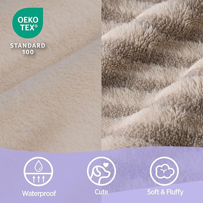 LE SURE Cute L-Plus Dog Beds, Orthopedic Waterproof Large Pet Bed with Sides, Non-Slip Bottom and Egg-Crate Foam Dog Couch Sofa with Washable Removable Cover, Hazel