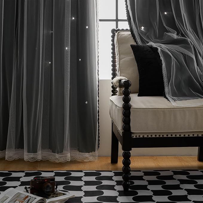 XiDi Room Darkening Curtains 84 inches Long, Unicorn Curtains