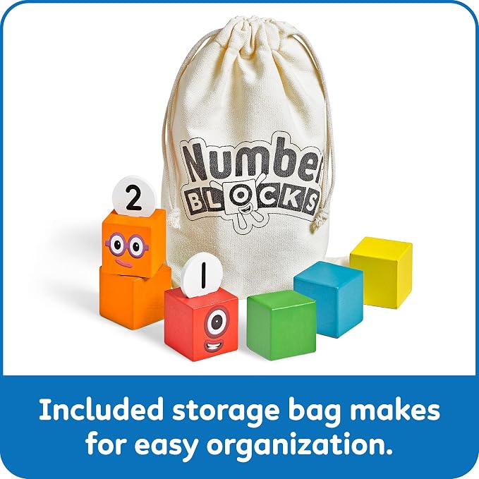 hand2mind Numberblocks One to Five Wooden Blocks, Wood Building Blocks for Toddlers 2-4 Years, Stacking Toys, Montessori Math Materials, Color Sorting Daycare Toys, Preschool Learning Activities
