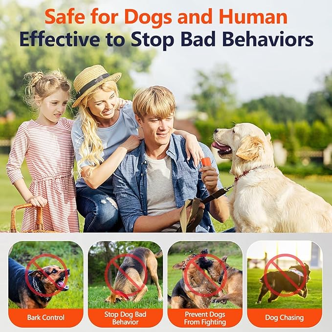 Ultrasonic Dog Bark Deterrent Device, Anti-Barking Control Device with LCD Screen & 3 Modes, Dog Training Tools to Stop Bad Behaviors, Safe Trainer Up to 35ft for Indoor Outdoor Use-01