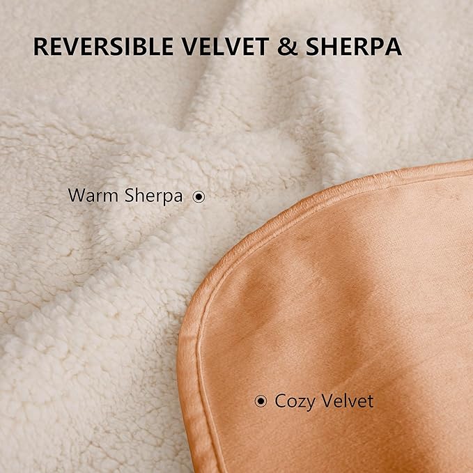 Waterproof Blanket for Bed, Leak Proof Dog Couch Sherpa Throw Blankets King Size, Reversible Pet Sofa Furniture Protector Machine Washable-86 x108,Orange