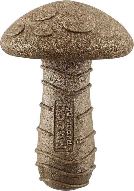 Outward Hound Dogwood Mushroom Durable Dog Chew Toy, Peanut Butter Scent, Medium