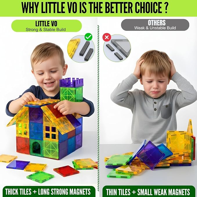 Magnetic Tiles 150 PCS with 2 Cars Bases, STEM Magnet Building Tiles for Kids Ages 3-12, Educational Building Magnets Toys, Creative Construction, Preschool Learning & Play for Childs