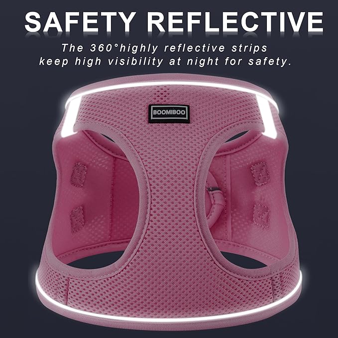 Dog Harness with Leash Set, No Pull Adjustable Reflective Step-in Puppy Pet Vest Harnesses for Small Medium Large Dogs and Cats,Purple S