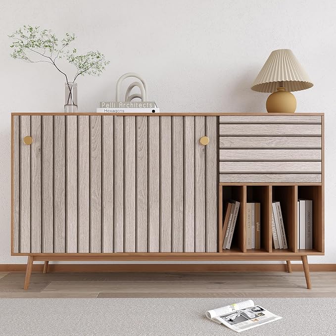VEELIKE Rustic Grey Oak Wood Slat Peel and Stick Wallpaper 24''x118'' Faux Wood