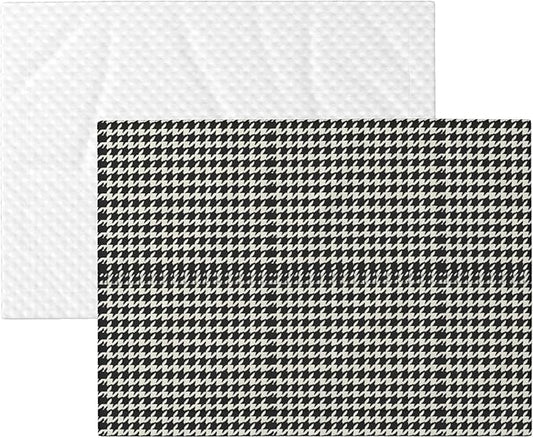 Waterproof Dog Blanket Soft Pet Blanket for Puppy Cat, Fleece Cat Throw Blankets for Furniture Bed Couch Sofa Reversible - Black and White Houndstooth 2