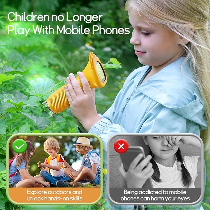 WINWEND Kids Microscope Pocket Microscope -1000X Portable Microscope for Kid | Photo and Video Mini Microscopes | 2'' Digital Little Scientist Microscopes for 3-10 Age Years Old Boys Girls Toys Gifts