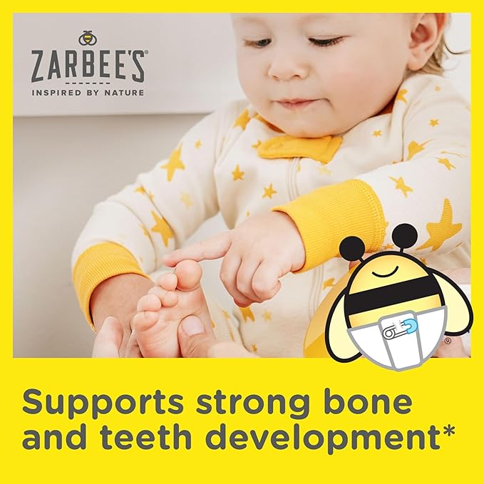 Zarbee's Vitamin D Drops for Infants, 400IU (10mcg) Baby & Toddler Liquid Supplement, Newborn & Up, Dropper Syringe Included, 0.47 Fl Oz