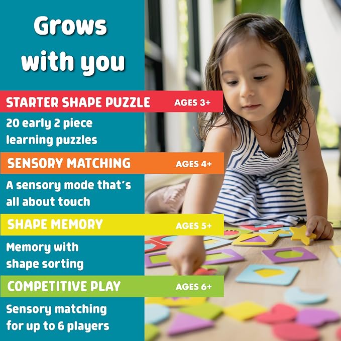 Chuckle & Roar Wooden Puzzle, Puzzles for Kids Ages 3-6+, Toddler Game | 4-In-1 Shape Sorting, Wooden Toys for Screen-Free Play, Solo Play for One Child, Educational Toys for 3 Year Olds