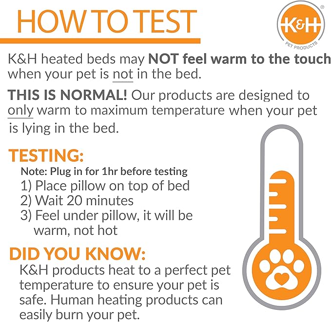 K&H Pet Products Heated Dog Bed Indoor, Thermo-Snuggly Sleeper with Removable Waterproof Heated Pad, Calming Pillow Pet Bed, Machine Washable, Safety Listed - Medium 26 X 20in Sage/Tan