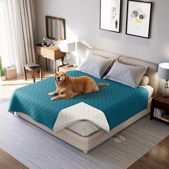 Waterproof Dog Bed Covers for Couch Protection, Water-Resistant Soft Dog Pet Blanket Anti-Slip Dog Blanket for Bed, for Furniture Bed Couch Sofa (Deep Blue,40x50inch)
