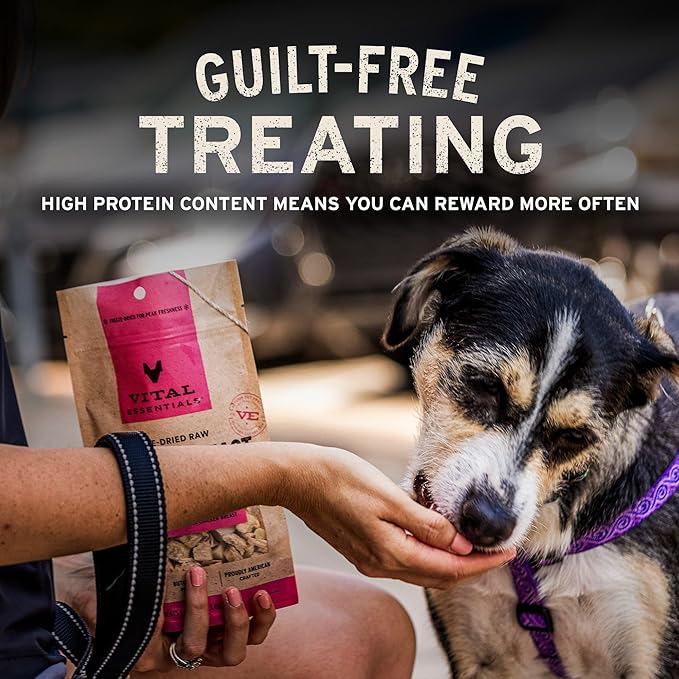Vital Essentials Single Ingredient Turkey Giblets Dog Treats, 2 oz | Freeze-Dried Raw | Premium Quality High Protein Training Treats | Grain Free, Gluten Free, Filler Free