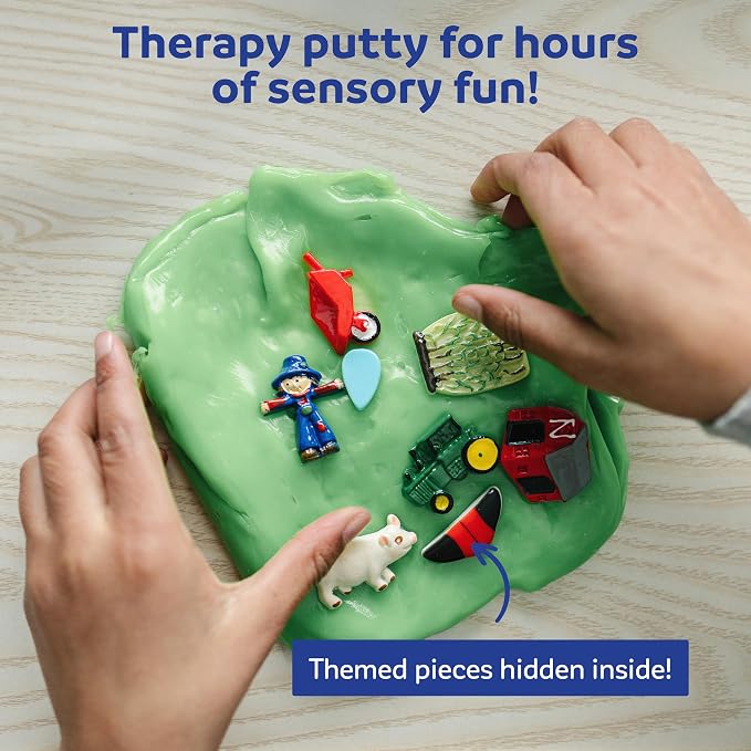 Fun & Function The Original Discovery Putty - Therapy Putty for Kids w/Hidden Farm Pieces - Sensory Putty/Play Putty - Kids Putty for Special Needs - at The Farm Putty Set for Kids