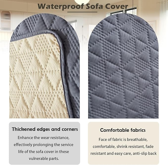 Waterproof Dog Bed Cover Pet Blanket, Soft Pet Couch Covers for Sofa Washable, Bed Couch Sofa Furniture Protector for Puppy Cat Kids (Grey,210 * 210 CM)