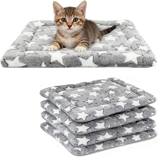 Dog Bed Mat 4 Pcs - Reversible Dog Crate Bed Mats, Soft & Breathable Kennel Pad, Durable Crate Bed for Dogs & Cats