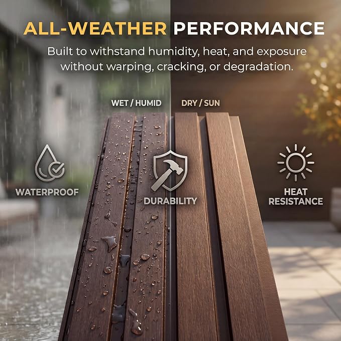 From Plain to Beautiful in Hours WPC Exterior Wall Slat Panels Waterproof