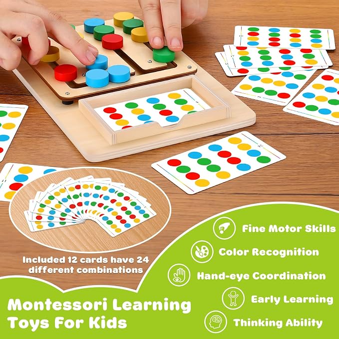 V-Opitos Color Matching Puzzle, Montessori Brain Teaser for Kids Ages 3-7 (Pack of 2)